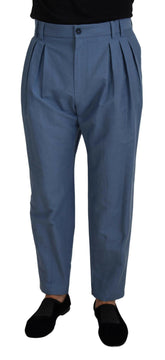 Dolce & Gabbana Blue Linen Chino Formal Pants -   -  Dolce & Gabbana.